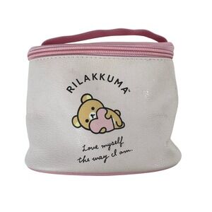 Rilakkuma San X Rilanowa Mini Vanity Pouch Makeup Bag 2023 Pink Heart Bear